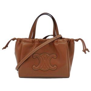Celine Cabas Drawstring Cuir Triomphe Bag I T